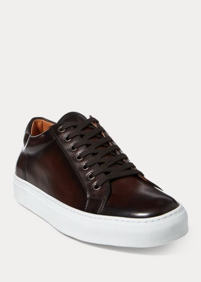 Zapatillas Ralph Lauren Hombre Marrom Oscuro - Severn Calfskin - QEUVN2478